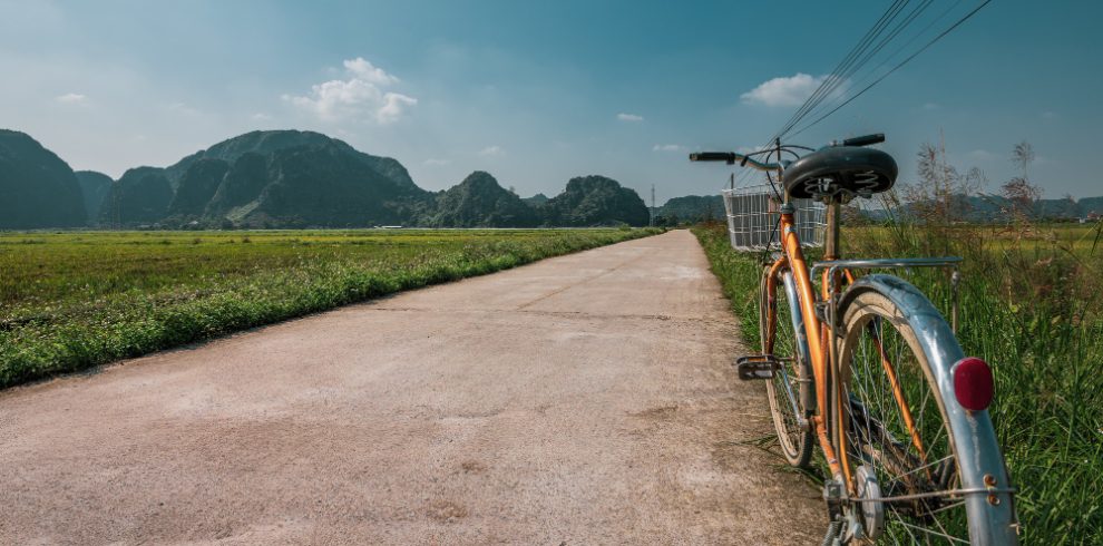 Nepal travel deals bicycle parked side road rice terraces ninh binh northern vietnam