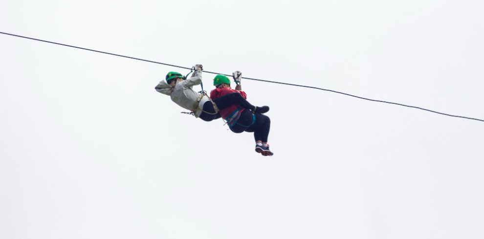 Nepal travel deals two hiker zip line adventure against sky costa rica